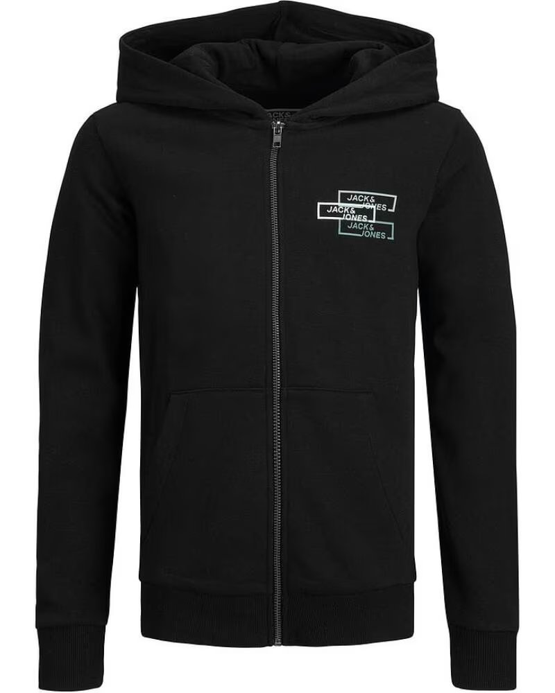 JACK AND JONES VESTE ZIPPÉE JCOSPACE LOGO SWEAT 12221210 NOIR NEGRO