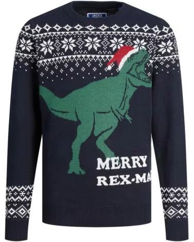 JACK AND JONES MAGLIONE JORREXMAS 12221308 T-REX BLU MARINO AZUL