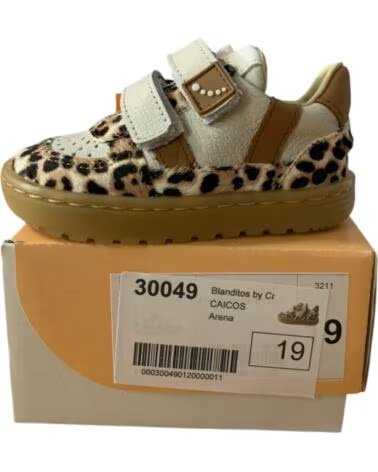 CRIOS CAICOS BLANDITOS 30049 CHAUSSURE ENFANT EN CUIR MOTIF ANIMAL BEIGE