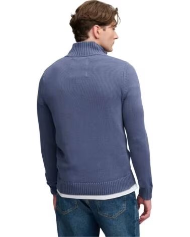 SUPERDRY MAGLIONE IN MAGLIA CON MEZZA ZIP DA UOMO AZUL