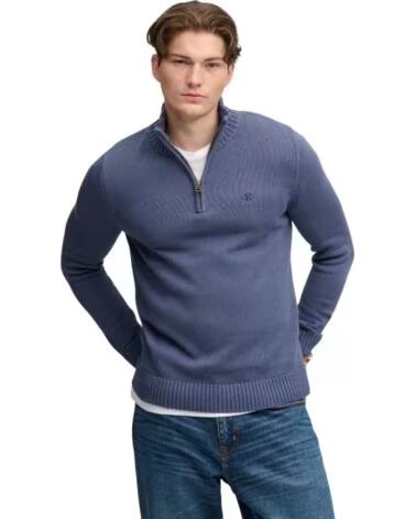 SUPERDRY MAGLIONE IN MAGLIA CON MEZZA ZIP DA UOMO AZUL