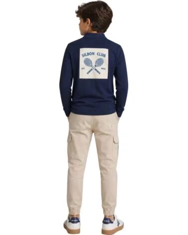 SILBON POLO INFANTIL DE MANGA LONGA AZUL