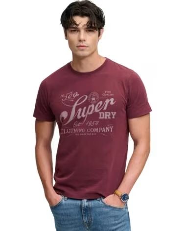 SUPERDRY T-SHIRT MANCHES COURTES HOMME ROJO