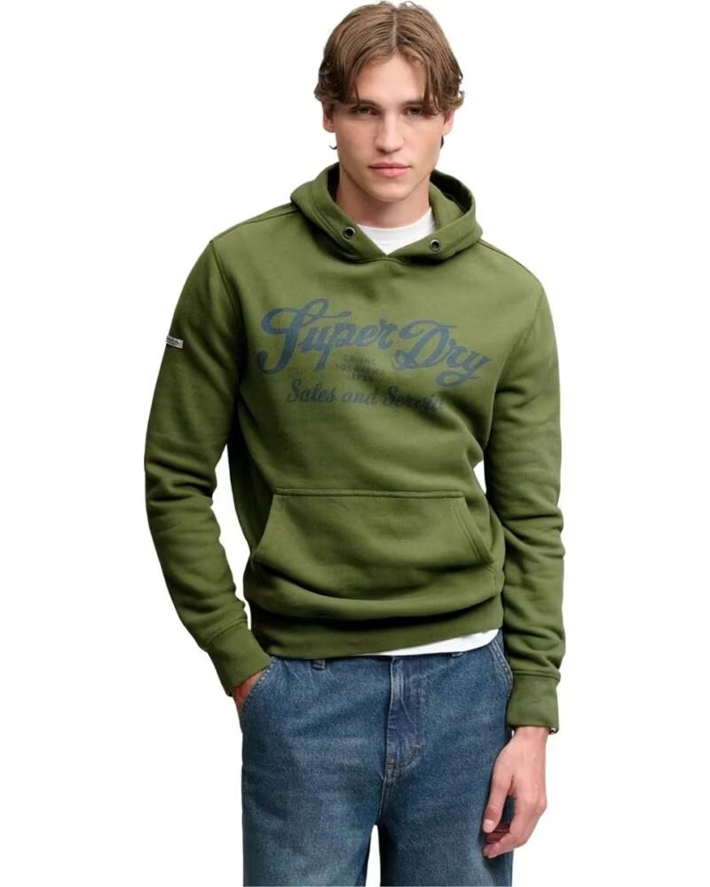 SWEAT À CAPUCHE SUPERDRY POUR HOMME VERT VERDE