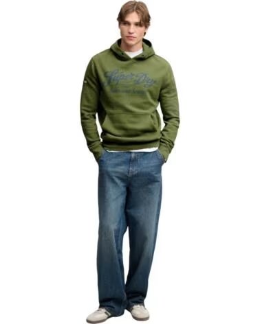 SWEAT À CAPUCHE SUPERDRY POUR HOMME VERT VERDE