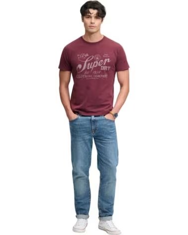 SUPERDRY T-SHIRT MANCHES COURTES HOMME ROJO