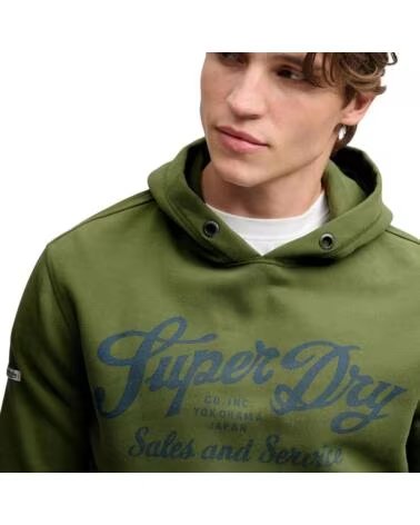SWEAT À CAPUCHE SUPERDRY POUR HOMME VERT VERDE