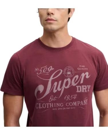SUPERDRY T-SHIRT MANCHES COURTES HOMME ROJO