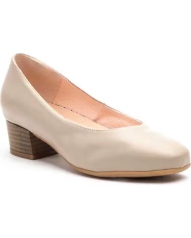 PAR Y MEDIO SAPATOS DE MULHER EM PELE BEGE COM SALTO MODELO 1631 VARIOS COLORES