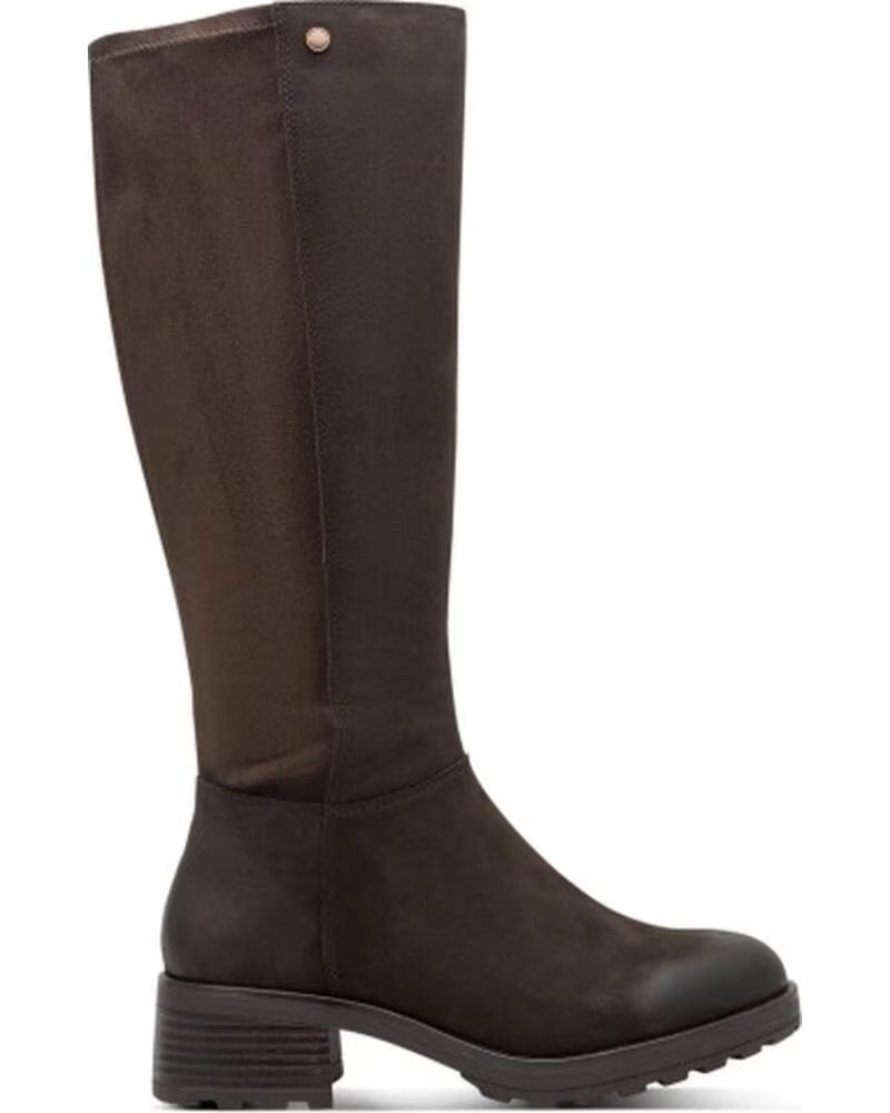 JANA 25703 BOTTES HAUTES EN NUBUCK MARRON