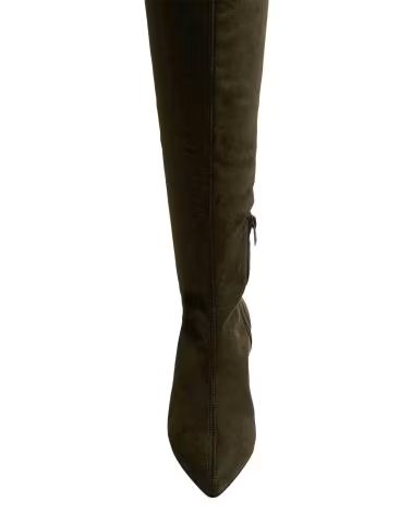 BOTA ALTA DE CUNHA MTNG 55256 EM BEGE COM BIQUEIRA AFUNILADA BEIGE