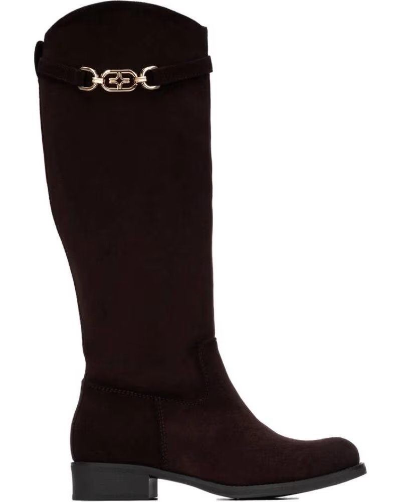 BOTAS ALTAS XTI 130786 ESTILO CLÁSSICO EM CASTANHO COM DETALHE DE FIVELA MARRON