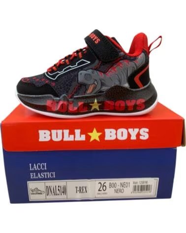 TÉNIS INFANTIS BULL BOYS T-REX DNAL 5140 PRETO E VERMELHO ROJO