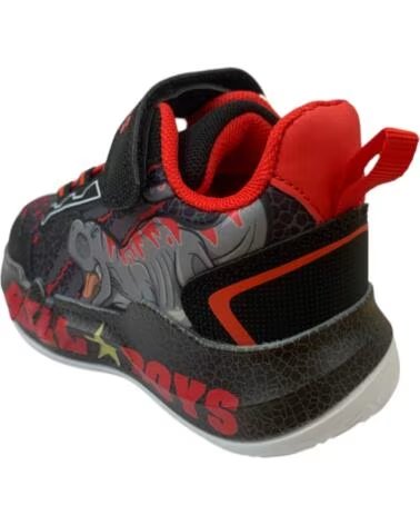 TÉNIS INFANTIS BULL BOYS T-REX DNAL 5140 PRETO E VERMELHO ROJO