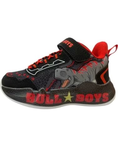 TÉNIS INFANTIS BULL BOYS T-REX DNAL 5140 PRETO E VERMELHO ROJO