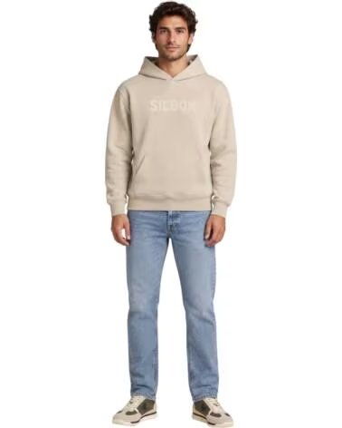 FELPA CON CAPPUCCIO E LOGO SILBON BEIGE