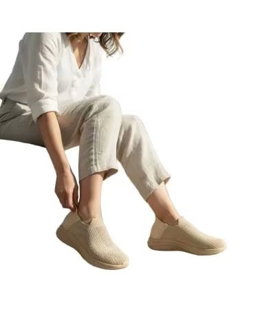TIMBOS BASKETS POUR FEMME EN TEXTILE ÉLASTIQUE 133659 BEIGE