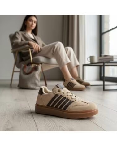 TIMBOS BASKETS POUR FEMME KAKI 133669 MARRóN