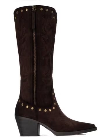 XTI BOTTES À TALONS FEMME 146508 STYLE COWBOY DAIM SYNTHÉTIQUE MARRON