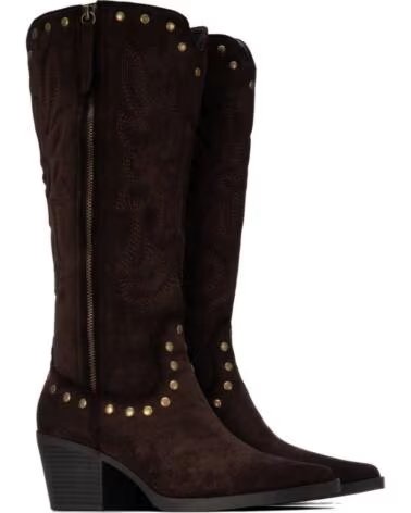 XTI BOTTES À TALONS FEMME 146508 STYLE COWBOY DAIM SYNTHÉTIQUE MARRON