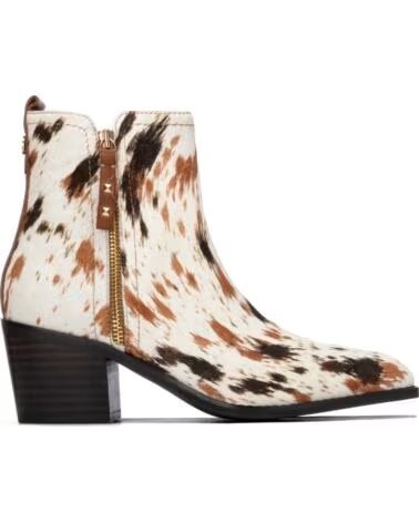 BOTTINES EN CUIR IMPRIMÉ ANIMAL CARMELA 164386 BEIGE