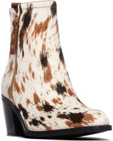 BOTTINES EN CUIR IMPRIMÉ ANIMAL CARMELA 164386 BEIGE