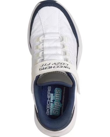 SKECHERS BASKETS SLIP-INS 404200L CONTOUR FOAM WHITENAVY