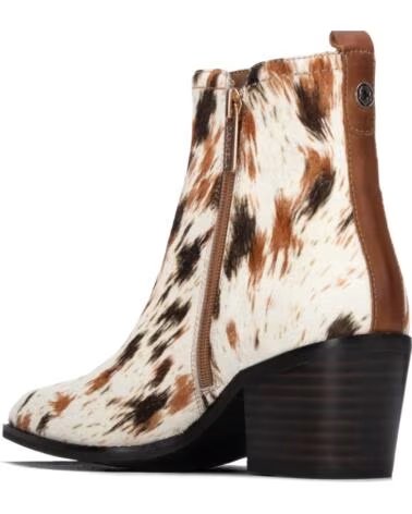 BOTTINES EN CUIR IMPRIMÉ ANIMAL CARMELA 164386 BEIGE