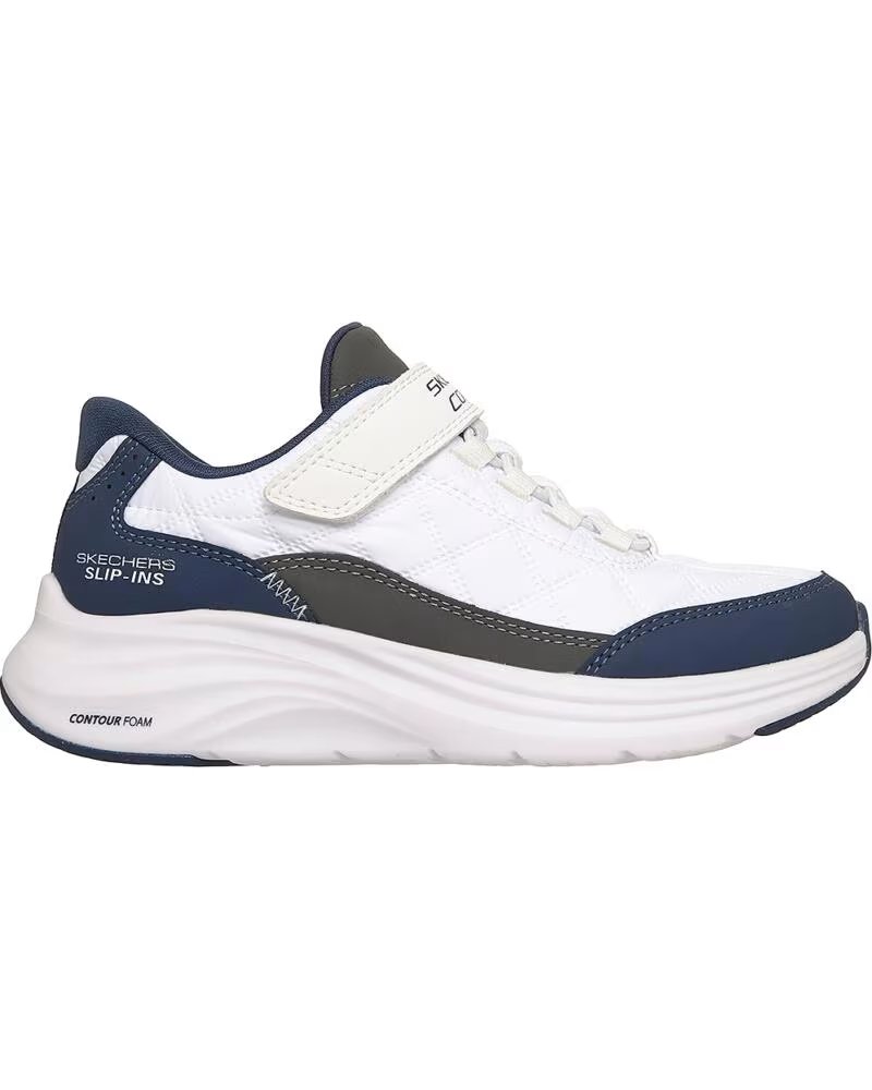 SKECHERS BASKETS SLIP-INS 404200L CONTOUR FOAM WHITENAVY