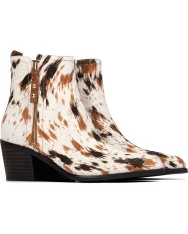 BOTTINES EN CUIR IMPRIMÉ ANIMAL CARMELA 164386 BEIGE