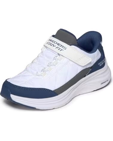 SKECHERS BASKETS SLIP-INS 404200L CONTOUR FOAM WHITENAVY