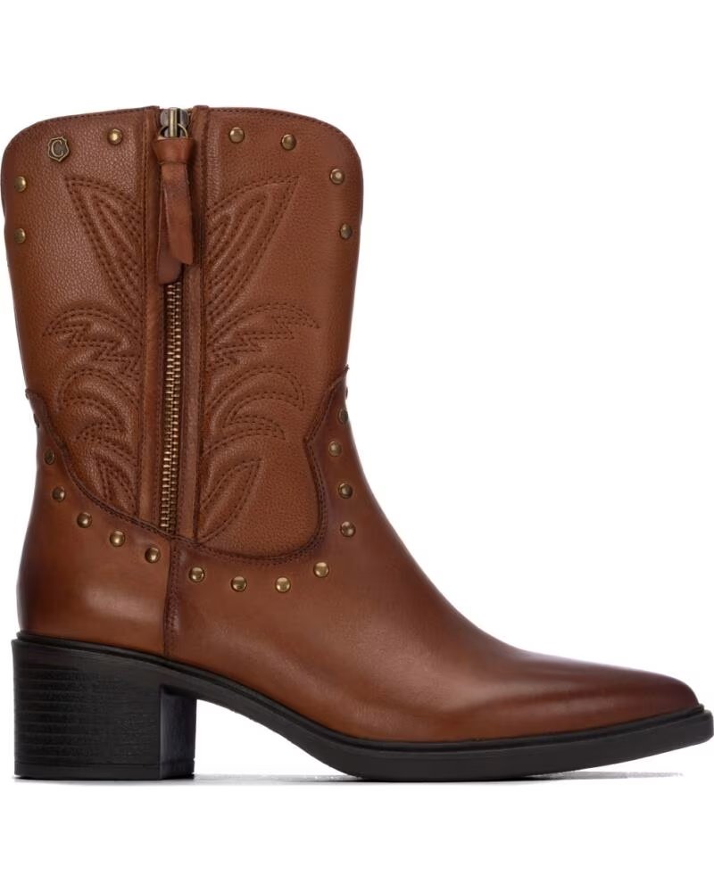 BOTTINES SANTIAGS EN CUIR CARMELA 164251 COULEUR CAMEL
