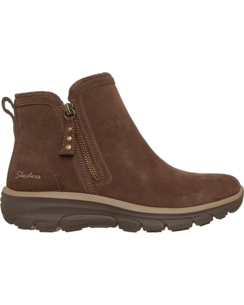 SKECHERS EASY GOING URBAN ZIP LEDER STIEFELETTEN BRAUN MARRON