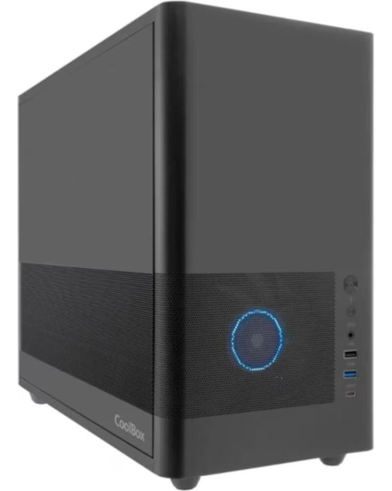 COOLBOX Caja ordenador mp2 frontal rejilla matx negro usb 3 2