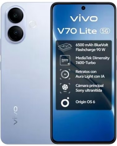 VIVO Smartphone V70 Lite 6GB- 128GB- 6 77- 5G- Azul
