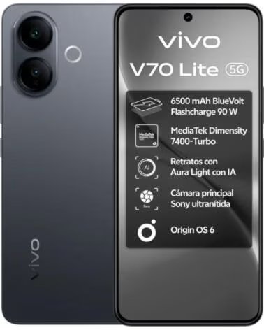 VIVO Smartphone V70 Lite 6GB- 128GB- 6 77- 5G- Negro