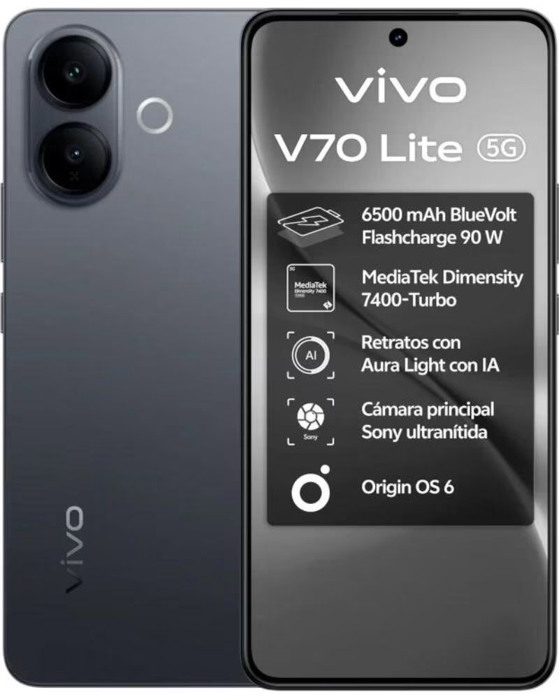 VIVO Smartphone V70 Lite 6GB- 128GB- 6 77- 5G- Negro