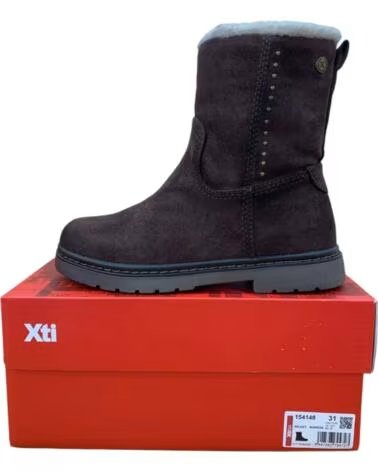 MÄDCHEN STIEFEL XTI 154148 BRAUN MIT NIETEN UND LAMMFELL-FUTTER MARRóN