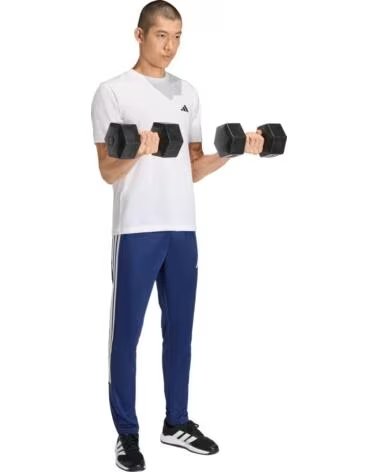 ADIDAS PANTALONI TUTA LUNGO WORKOUT ESSENTIALS ALL-SET-3-STRIPES UOMO BLU BIANCO BLANCO