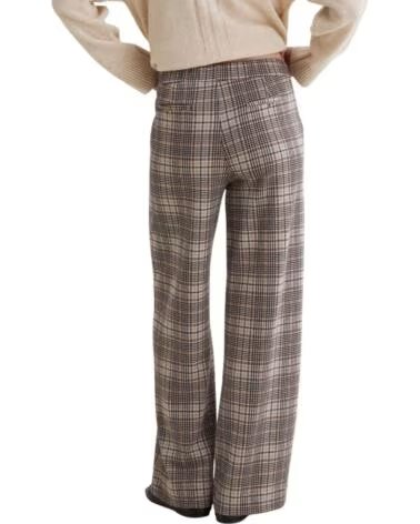 YERSE PANTALON LARGE POUR FEMME À CARREAUX MULTICOLOR