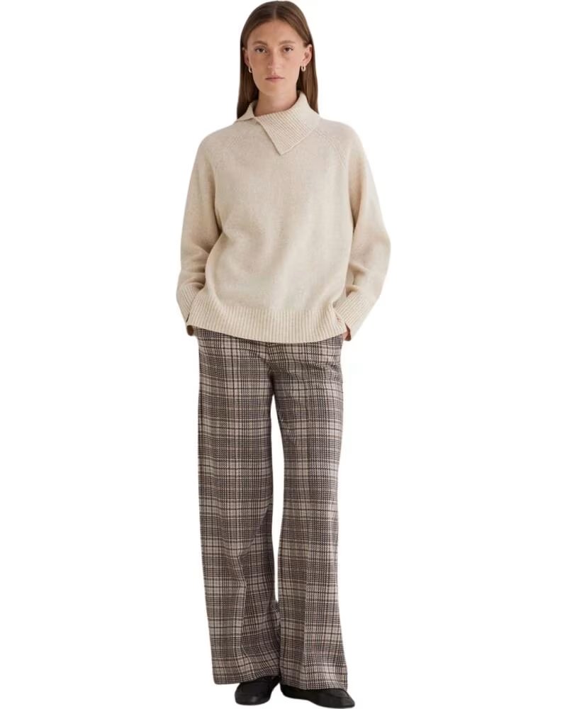 YERSE PANTALON LARGE POUR FEMME À CARREAUX MULTICOLOR