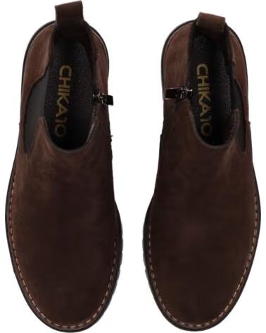 CHIKA10 SABELA 06 BOTTINES PLATES MARRON MARRON-BROWN