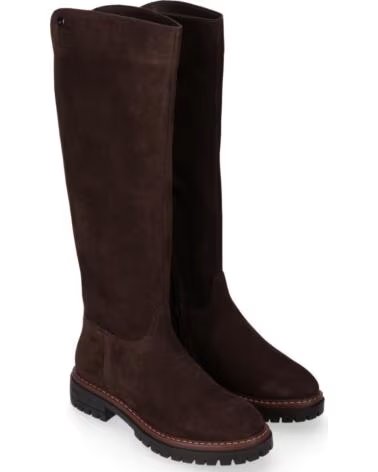 BOTTES HAUTES PLATES EN CROÛTE DE CUIR CHIKA10 SABELA 07 MARRON MARRON-BROWN