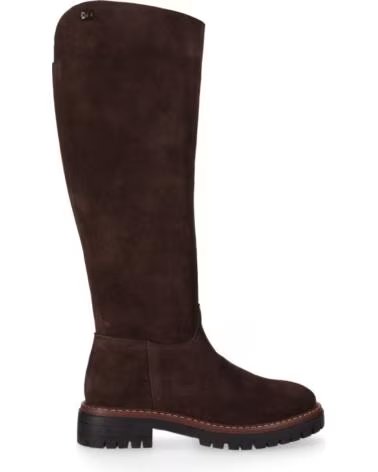 BOTTES HAUTES PLATES EN CROÛTE DE CUIR CHIKA10 SABELA 07 MARRON MARRON-BROWN