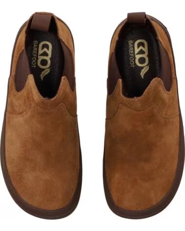 CHIKA10 BF STELLA 03 BOTINES BAREFOOT DE SERRAJE PLANO CUERO-TAN