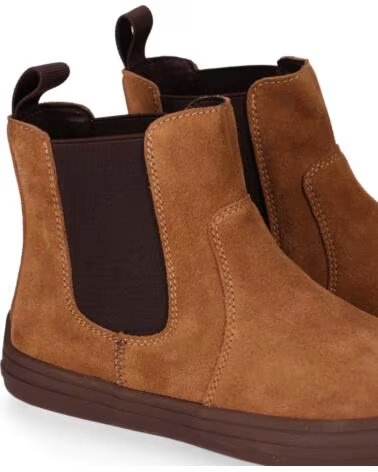 CHIKA10 BF STELLA 03 BOTINES BAREFOOT DE SERRAJE PLANO CUERO-TAN