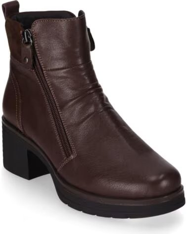 CHIKA10 RE NENUFAR BOTTINES CUIR FEMME TALON MOYEN MARRON MARRON-BROWN