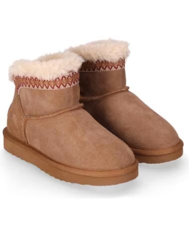 CHIKA10 DARWIN 01 BOTTINES PLATES EN CROÛTE DE CUIR FEMME CAMEL CAMEL-CAMEL