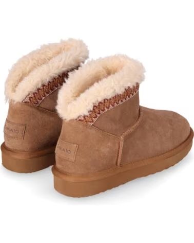 CHIKA10 DARWIN 01 BOTTINES PLATES EN CROÛTE DE CUIR FEMME CAMEL CAMEL-CAMEL
