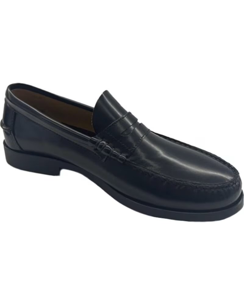 CHIKA10 ST JEY 01 SAPATOS COURO HOMEM PLANO PRETO NEGRO-BLACK